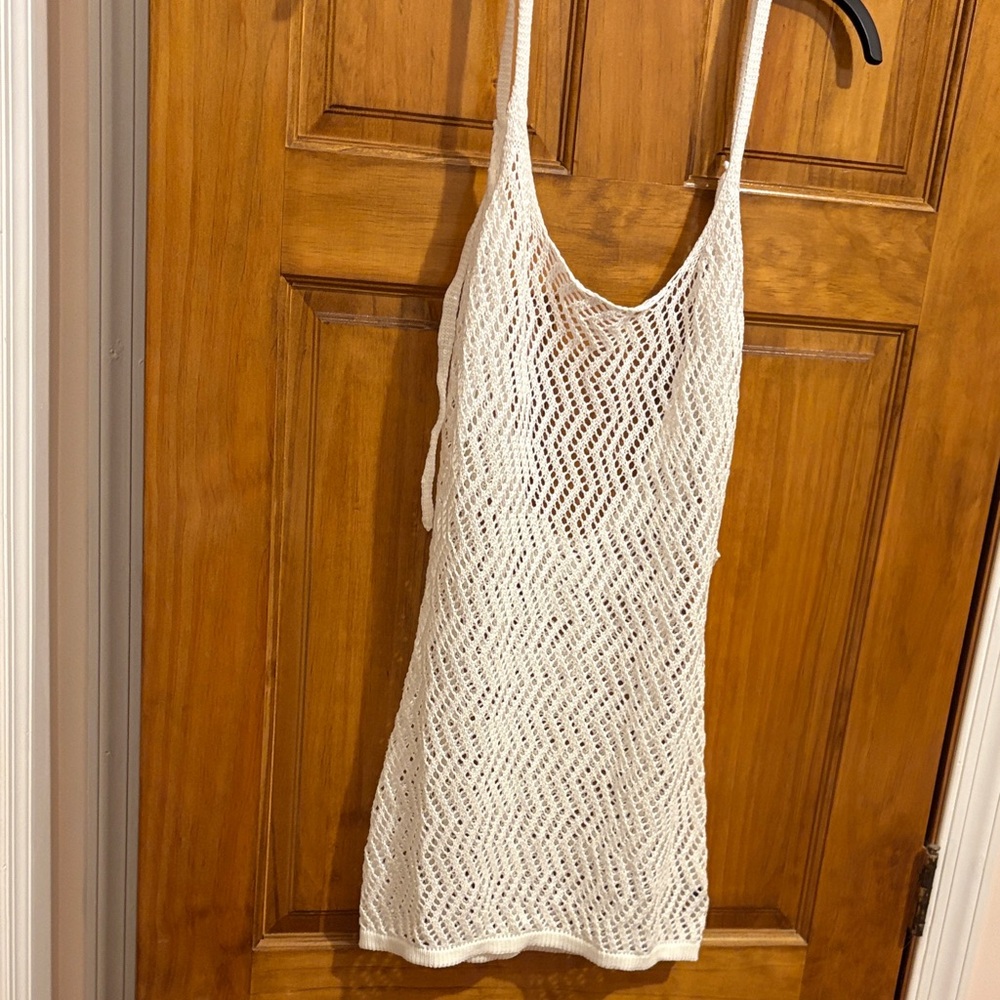 Zaful Cream Crochet Swim Cover-Up